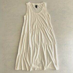 Gap Basic White Layering Sleeveless Tiered Midi Dress